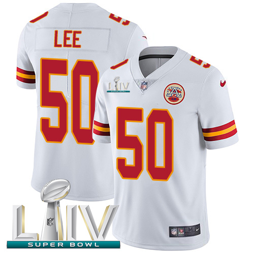 Kansas City Chiefs Nike #50 Darron Lee White Super Bowl LIV 2020 Men Stitched NFL Vapor Untouchable Limited Jersey